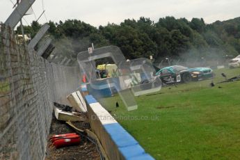 © Chris Enion/Octane Photographic Ltd 2012. FIA GT1 Championship, Donington Park, Sunday 30th September 2012. Nikolas Mayr-Melnhof crashes out at Hollywood on lap one in his Vita4One Racing Team BMW E89 Z4GT3. Digital Ref : 0534ce1d0153