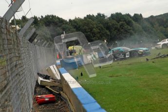 © Chris Enion/Octane Photographic Ltd 2012. FIA GT1 Championship, Donington Park, Sunday 30th September 2012. Nikolas Mayr-Melnhof crashes out at Hollywood on lap one in his Vita4One Racing Team BMW E89 Z4GT3. Digital Ref : 0534ce1d0154