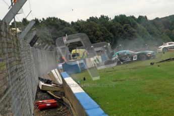 © Chris Enion/Octane Photographic Ltd 2012. FIA GT1 Championship, Donington Park, Sunday 30th September 2012. Nikolas Mayr-Melnhof crashes out at Hollywood on lap one in his Vita4One Racing Team BMW E89 Z4GT3. Digital Ref : 0534ce1d0155