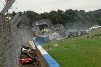 © Chris Enion/Octane Photographic Ltd 2012. FIA GT1 Championship, Donington Park, Sunday 30th September 2012. Nikolas Mayr-Melnhof crashes out at Hollywood on lap one in his Vita4One Racing Team BMW E89 Z4GT3. Digital Ref : 0534ce1d0156