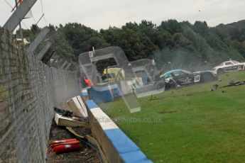 © Chris Enion/Octane Photographic Ltd 2012. FIA GT1 Championship, Donington Park, Sunday 30th September 2012. Nikolas Mayr-Melnhof crashes out at Hollywood on lap one in his Vita4One Racing Team BMW E89 Z4GT3. Digital Ref : 0534ce1d0157