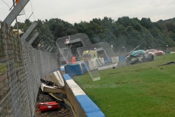 © Chris Enion/Octane Photographic Ltd 2012. FIA GT1 Championship, Donington Park, Sunday 30th September 2012. Nikolas Mayr-Melnhof crashes out at Hollywood on lap one in his Vita4One Racing Team BMW E89 Z4GT3. Digital Ref : 0534ce1d0158