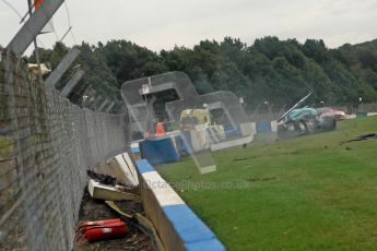 © Chris Enion/Octane Photographic Ltd 2012. FIA GT1 Championship, Donington Park, Sunday 30th September 2012. Nikolas Mayr-Melnhof crashes out at Hollywood on lap one in his Vita4One Racing Team BMW E89 Z4GT3. Digital Ref : 0534ce1d0159
