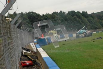 © Chris Enion/Octane Photographic Ltd 2012. FIA GT1 Championship, Donington Park, Sunday 30th September 2012. Nikolas Mayr-Melnhof crashes out at Hollywood on lap one in his Vita4One Racing Team BMW E89 Z4GT3. Digital Ref : 0534ce1d0160