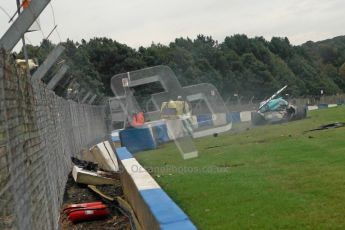 © Chris Enion/Octane Photographic Ltd 2012. FIA GT1 Championship, Donington Park, Sunday 30th September 2012. Nikolas Mayr-Melnhof crashes out at Hollywood on lap one in his Vita4One Racing Team BMW E89 Z4GT3. Digital Ref : 0534ce1d0161