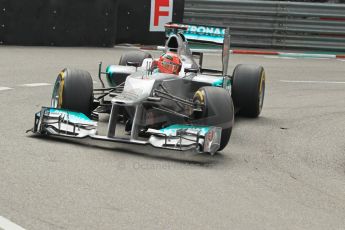 © Octane Photographic Ltd. 2012. F1 Monte Carlo - Practice 2. Thursday 24th May 2012. Michael Schumacher - Mercedes. Digital Ref : 0352cb1d5801