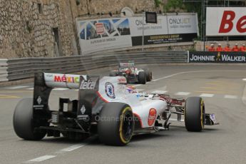 © Octane Photographic Ltd. 2012. F1 Monte Carlo - Practice 2. Thursday 24th May 2012. Sergio Perez and Kamui Kobayashi - Sauber. Digital Ref : 0352cb1d5841