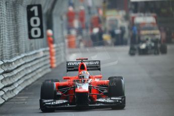 © Octane Photographic Ltd. 2012. F1 Monte Carlo - Practice 2. Thursday 24th May 2012. Timo Glock - Marussia. Digital Ref : 0352cb1d6202