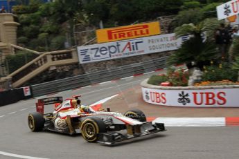 © Octane Photographic Ltd. 2012. F1 Monte Carlo - Practice 2. Thursday 24th May 2012. Pedro de la Rosa - HRT. Digital Ref : 0352cb7d8055