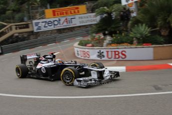 © Octane Photographic Ltd. 2012. F1 Monte Carlo - Practice 2. Thursday 24th May 2012. Pastor Maldonado - Williams. Digital Ref : 0352cb7d8061