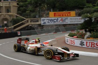 © Octane Photographic Ltd. 2012. F1 Monte Carlo - Practice 2. Thursday 24th May 2012. Narain Karthikeyan - HRT. Digital Ref : 0352cb7d8086