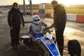 World © Octane Photographic Ltd. Formula Ford Sampler Day – Silverstone December 15th 2012. George Blundell - Fan Powered Racer. Digital Ref :