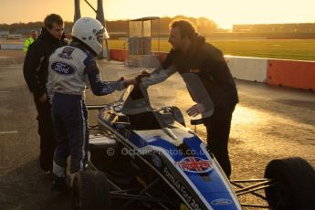 World © Octane Photographic Ltd. Formula Ford Sampler Day – Silverstone December 15th 2012. George Blundell - Fan Powered Racer. Digital Ref :