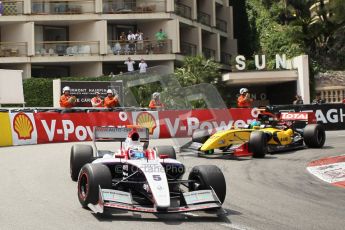 © Octane Photographic Ltd. 2012. Formula Renault 3.5 Monte Carlo - Race. Sunday 27th May 2012. Sam Bird - ISR, receives the applaus of teh marshals after his race win. Digital Ref : 0359cb1d7591