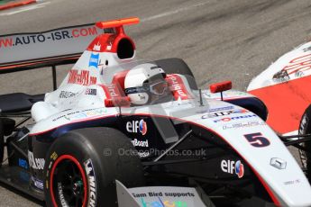 © Octane Photographic Ltd. 2012. Formula Renault 3.5 Monte Carlo - Race. Sunday 27th May 2012. One Sam Bird's ISR mechanics returns his car back to the paddock. - ISR. Digital Ref : 0359cb7d9709