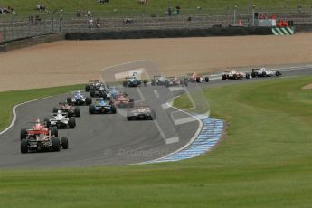 © Octane Photographic Ltd. 2012. Donington Park. Sunday 19th August 2012. Formula Renault BARC Race 2. The pack heads down the Craner curves. Digital Ref : 0463lw1d3319