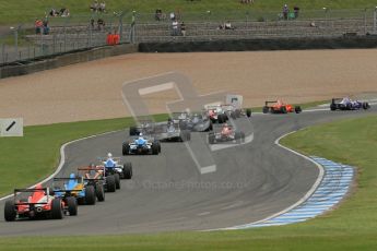 © Octane Photographic Ltd. 2012. Donington Park. Sunday 19th August 2012. Formula Renault BARC Race 2. The pack heads down the Craner curves. Digital Ref : 0463lw1d3369