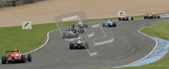 © Octane Photographic Ltd. 2012. Donington Park. Sunday 19th August 2012. Formula Renault BARC Race 2. The pack heads down the Craner Curves. Digital Ref : 0463lw1d3398
