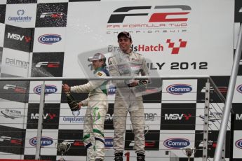 © Octane Photographic Ltd. 2012. FIA Formula 2 - Brands Hatch - Sunday 15th July 2012 - Race 2 - Mihai Marinescu and Dino Zamparelli. Digital Ref : 0408lw7d0168
