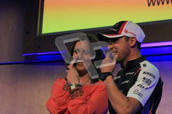 © 2012 Octane Photographic Ltd/ Carl Jones. Pastor Maldonado And Lee Mckenize, FOTA Fan Forum. Digital Ref: 0395CJ7D8089