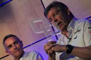 © 2012 Octane Photographic Ltd/ Carl Jones. Ross Brawn, Mercedes and Martin Whitmarsh, McLaren, FOTA Fan Forum. Digital Ref: