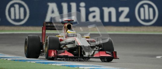 © 2012 Octane Photographic Ltd. German GP Hockenheim - Friday 20th July 2012 - F1 Practice 1. HRT F112 - Pedro de La Rosa. Digital Ref : 0410lw1d3944