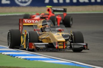 © 2012 Octane Photographic Ltd. German GP Hockenheim - Friday 20th July 2012 - GP2 Practice 1 - Dams - Davide Valsecchi followed by the Carlin of Rio Haryanto. Digital Ref : 0412lw7d4781