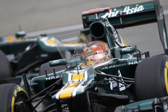 © 2012 Octane Photographic Ltd. German GP Hockenheim - Saturday 21st July 2012 - F1 Qualifying. Caterham CT01 - Heikki Kovalainen followed by Vitaly Petrov. Digital Ref : 0417lw1d3552