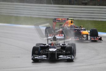 © 2012 Octane Photographic Ltd. German GP Hockenheim - Saturday 21st July 2012 - F1 Qualifying. Williams FW34 - Pastor Maldonado and the Red Bull RB8 of Mark Webber. Digital Ref : 0417lw1d3944