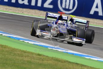 © 2012 Octane Photographic Ltd. German GP Hockenheim - Saturday 21st July 2012 - GP2 Race 1 - TRIDENT TWO STEP - Trident Racing - Stephane Richelmi on slicks ahead of Julian Leal on intermediates. Digital Ref : 0419lw1d4150