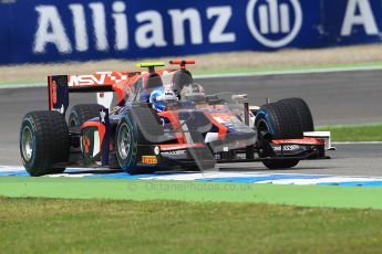 © 2012 Octane Photographic Ltd. German GP Hockenheim - Saturday 21st July 2012 - GP2 Race 1 - iSport International - Jolyon Palmer takes the Rapax of Tom Dillmann with both cars on intermediates. Digital Ref : 0419lw1d4166