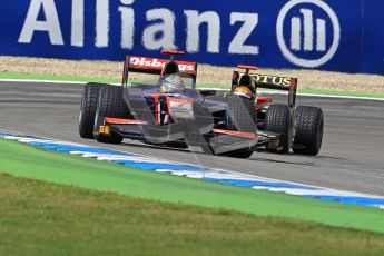 2012 Octane Photographic Ltd. German GP Hockenheim - Saturday 21st July 2012 - GP2 Race 1 - iSport International - Marcus Ericsson fighting with the Lotus GP of James Calado. Digital Ref : 0419lw1d4399