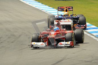 © 2012 Octane Photographic Ltd. German GP Hockenheim - Sunday 22nd July 2012 - F1 Race. Ferrari F2012 - Fernando Alonso and Red Bull RB8 - Sebastian Vettel. Digital Ref : 0423lw1d5003