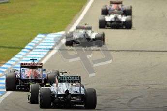© 2012 Octane Photographic Ltd. German GP Hockenheim - Sunday 22nd July 2012 - F1 Race. Toro Rosso STR7 - Jean-Eric Vergne and Mercedes W03 - Nico Rosberg. Digital Ref : 0423lw1d5043