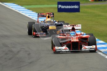 © 2012 Octane Photographic Ltd. German GP Hockenheim - Sunday 22nd July 2012 - F1 Race. Ferrari F2012 - Fernando Alonso and Red Bull RB8 - Sebastian Vettel. Digital Ref : 0423lw1d5115
