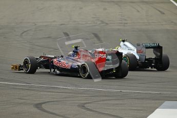 © 2012 Octane Photographic Ltd. German GP Hockenheim - Sunday 22nd July 2012 - F1 Race. Mercedes W03 - Nico Rosberg and Toro Rosso STR7 - Daniel Ricciardo. Digital Ref : 0423lw1d5399
