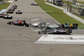 © 2012 Octane Photographic Ltd. German GP Hockenheim - Sunday 22nd July 2012 - F1 Race. Bruno Senna runs wide around the hairpin on the opening lap. Digital Ref : 0423lw7d8605