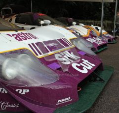 © 2012 Octane Photographic Ltd/ Carl Jones. 3 Silk Cut Jaguars, Goodwood Festival of Speed. Digital Ref: 0388CJ7D5787