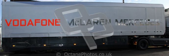© 2012 Octane Photographic Ltd/ Carl Jones. Vodafone McLaren Mercedes Truck, Goodwood Festival of Speed. Digital Ref: 0389cj7d6833