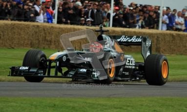 © 2012 Octane Photographic Ltd/ Carl Jones. Heikki Kovalainen, Caterham T127, Goodwood Festival of Speed. Digital Ref: