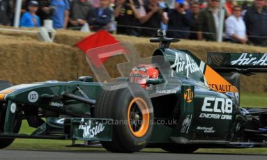 © 2012 Octane Photographic Ltd/ Carl Jones. Heikki Kovalainen, Caterham T127, Goodwood Festival of Speed. Digital Ref:
