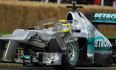 © 2012 Octane Photographic Ltd/ Carl Jones. Nico Rosberg, Mercedes W02, Goodwood Festival of Speed. Digital Ref: