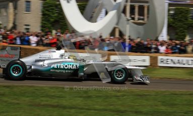 © 2012 Octane Photographic Ltd/ Carl Jones.  Nico Rosberg, Mercedes W02, Goodwood Festival of Speed. Digital Ref: