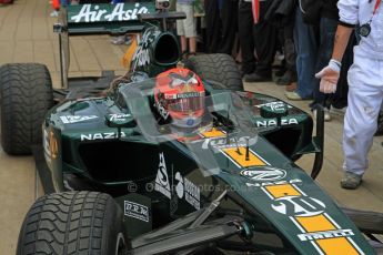 © 2012 Octane Photographic Ltd/ Carl Jones.  Heikki Kovalainen, Caterham T127, Goodwood Festival of Speed. Digital Ref: 0389cj7d7541