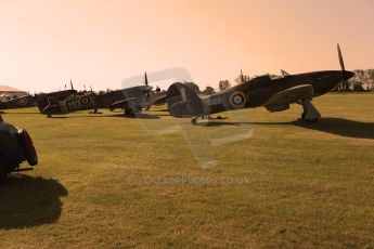 World © 2012 Octane Photographic Ltd. Goodwood Revival. September 15th 2012. Spitfires and Hurricane Dawn standby. Digital Ref : 0521cb1d9300