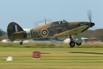 World © 2012 Octane Photographic Ltd. Goodwood Revival. September 15th 2012. Hurricane take off. Digital Ref : 0521cb1d9560