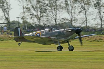 World © 2012 Octane Photographic Ltd. Goodwood Revival. September 15th 2012. Spitfire landing. Digital Ref : 0521cb1d9841