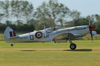 © 2012 Octane Photographic Ltd. Goodwood Revival. September 15th 2012. Spitfire landing. Digital Ref : 0521cb1d9878