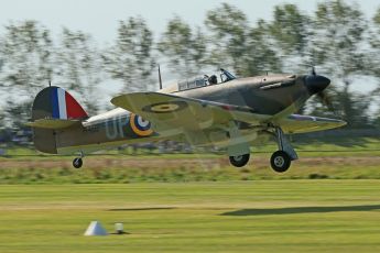 © 2012 Octane Photographic Ltd. Goodwood Revival. September 15th 2012. Hurricane landing. Digital Ref : 0521cb1d9906