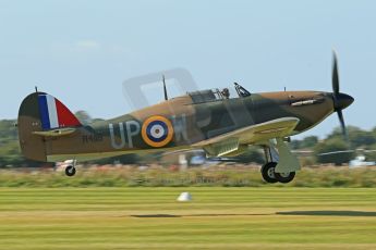 © 2012 Octane Photographic Ltd. Goodwood Revival. September 15th 2012. Hurricane landing. Digital Ref : 0521cb1d9918